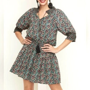 NWOT Roller Rabbit Etoiles Favela smocked moon stars cottagecore mini Dress